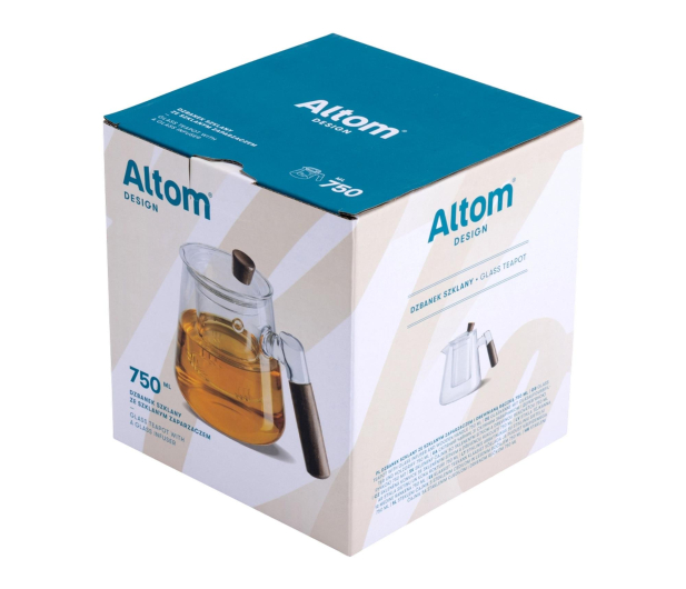 Altom Dzbanek szklany z zaparzaczem 750 ml drewniana rączka - 1611188 - zdjęcie 4